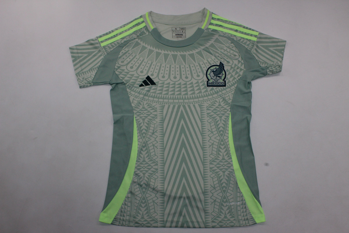 AAA Quality Mexico Woman 2024 Away Green Grey Soccer Jersey